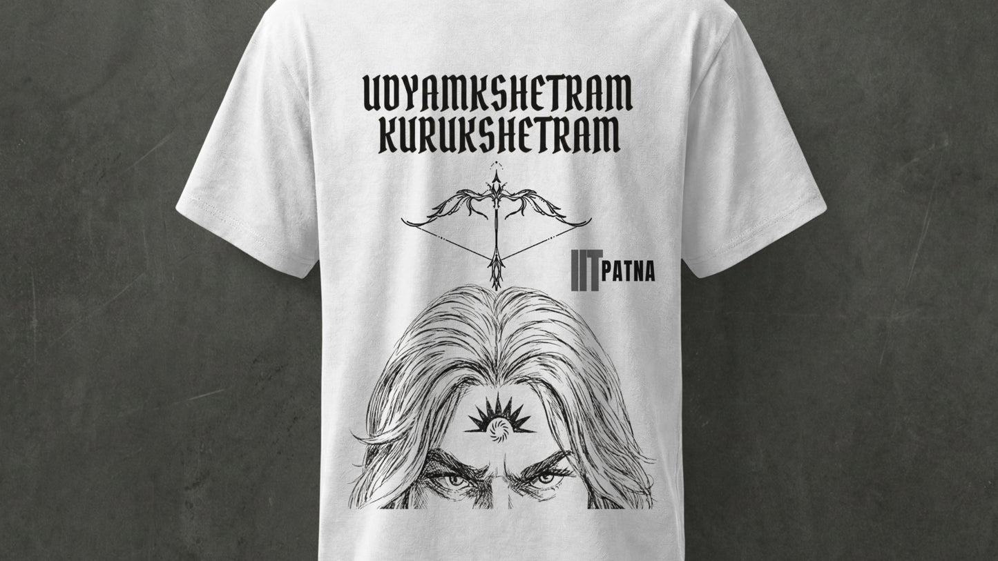 IIT PATNA - THE SUN WARIOR- PREMIUM REGULAR TSHIRTS -  WHITE