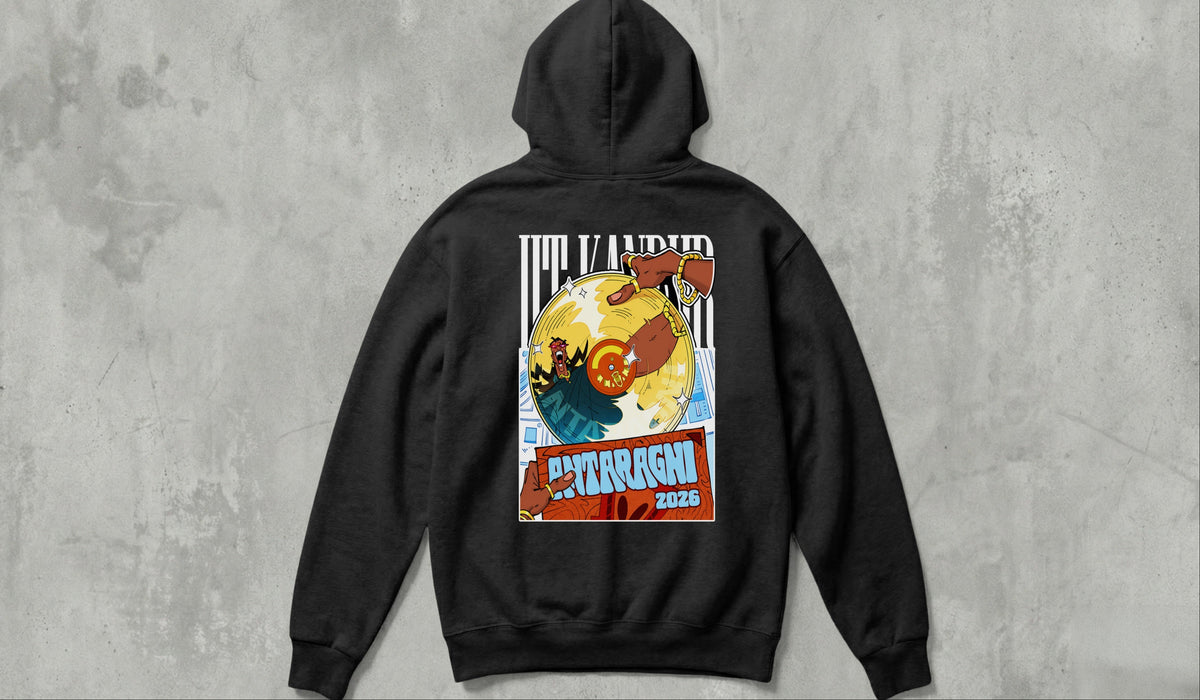 IIT KANPUR "The Golden Record" Premium 350 GSM - Black Hoodie