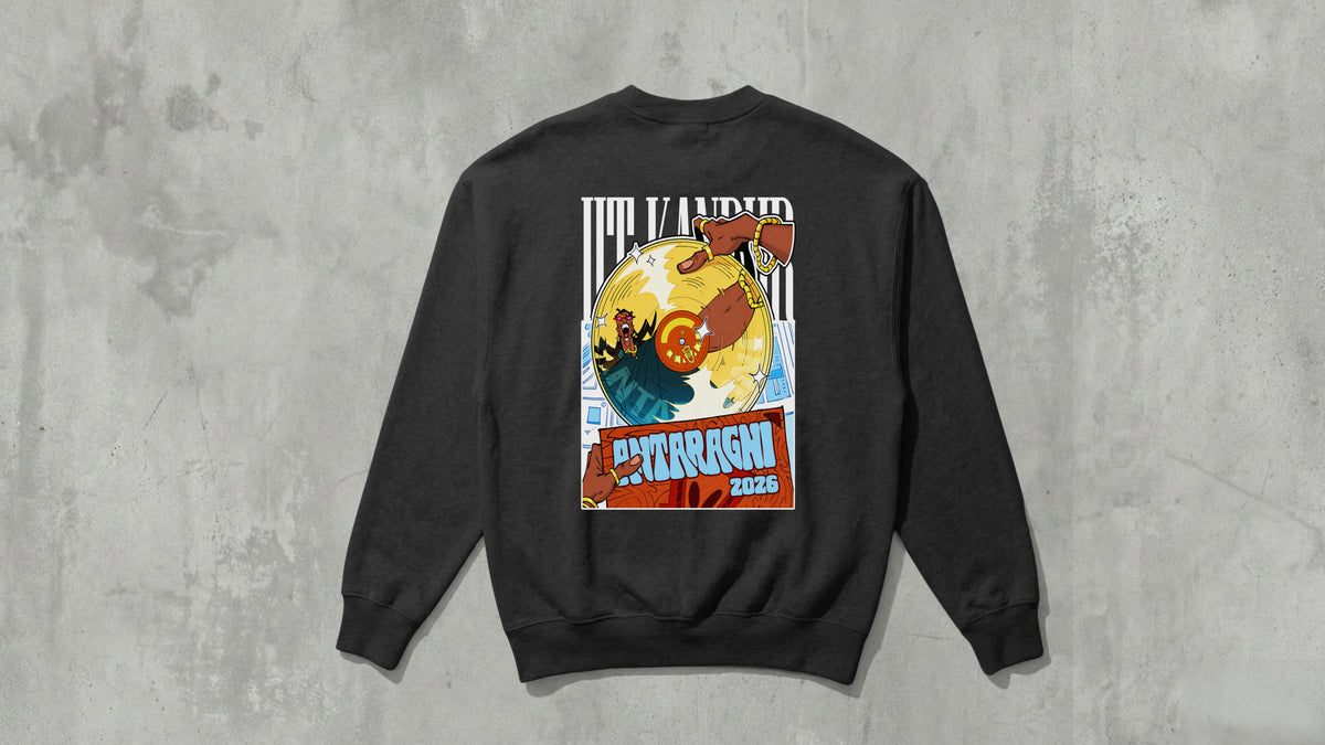 IIT KANPUR "Golden Record" Premium 280 GSM - Black - Sweat Shirt