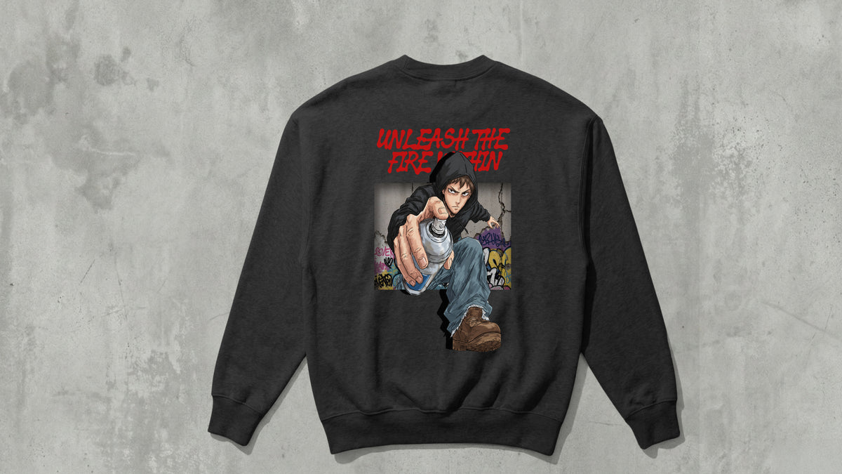 IIT KANPUR "The Fire" Premium 280 GSM - Black - Sweat Shirt