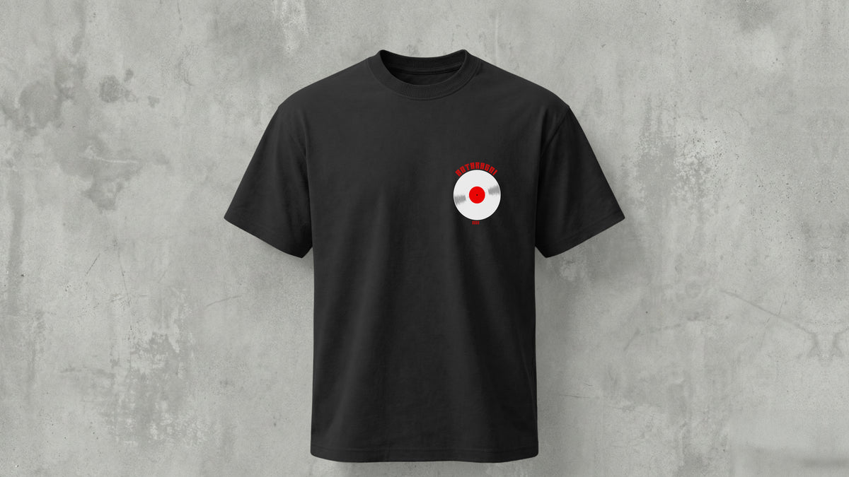 IIT KANPUR "Minimal Record" Premium 200 GSM - Black Regular T-Shirt