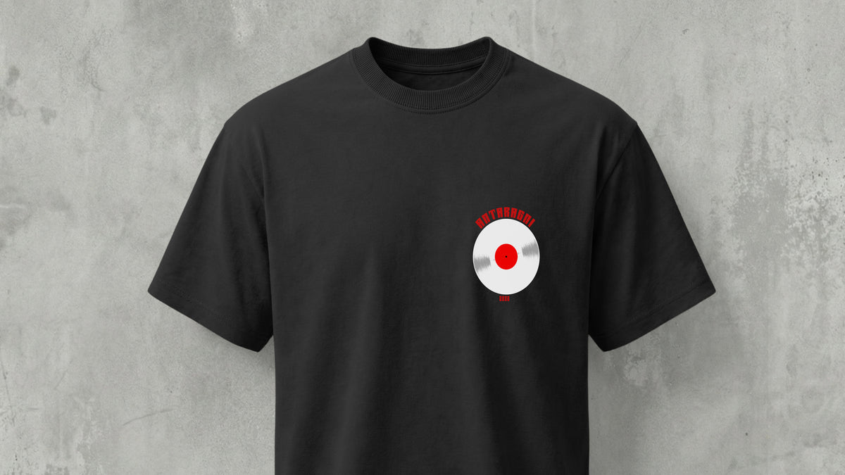 IIT KANPUR "Minimal Record" Premium 200 GSM - Black Regular T-Shirt