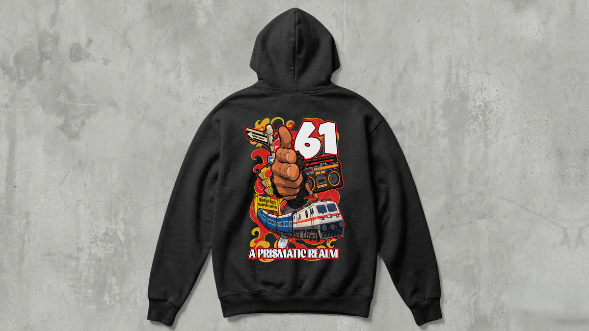 IIT KANPUR "61" Premium Cotton - Black Hoodie