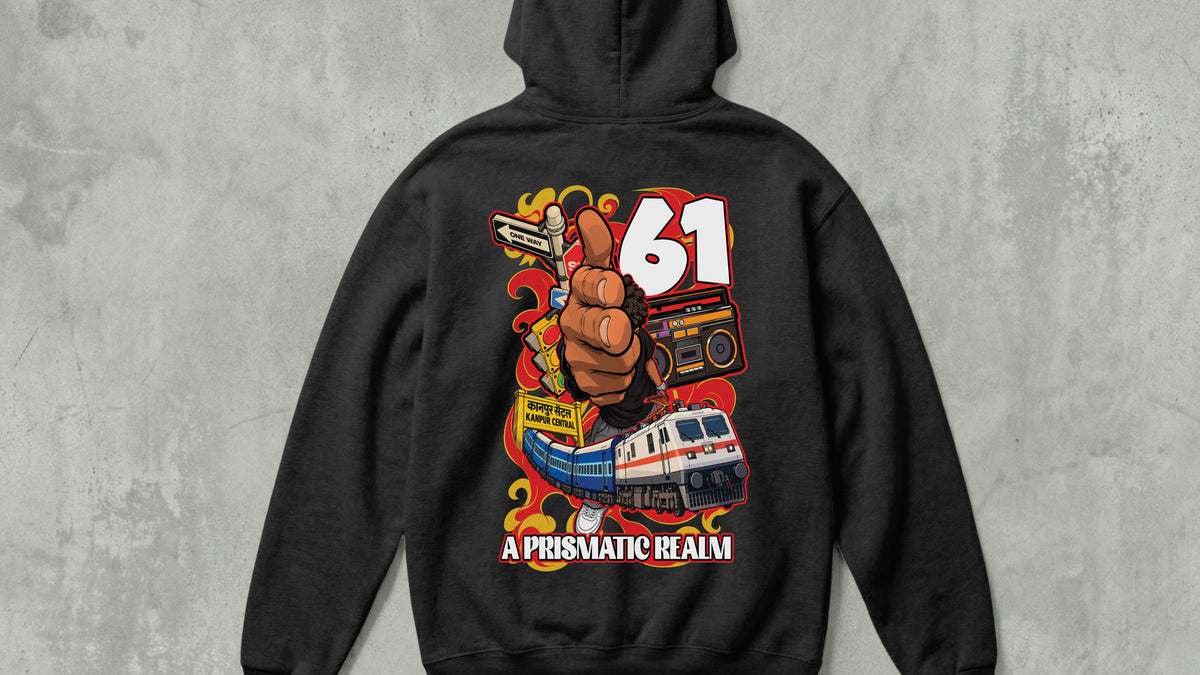 IIT KANPUR "61" Premium Cotton - Black Hoodie