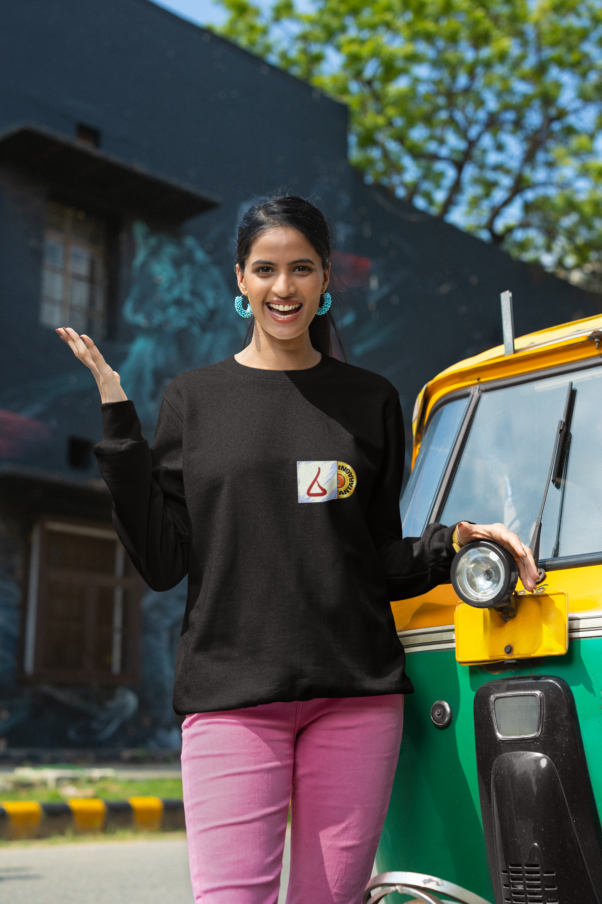 IIT KANPUR "The Fire" Premium 280 GSM - Black - Sweat Shirt