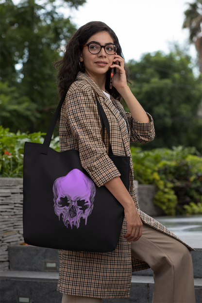 AIIMS MANGALGIRI - PURPLE SKULL - PREMIUM CANVAS TOTE BAG