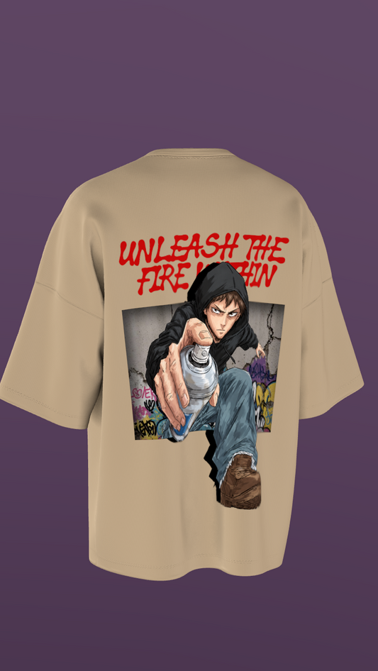 IIT KANPUR "Fire Within" Premium 240 GSM - Beige Oversized