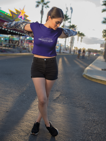 IIM SHILLONG - PREMIUM 260 GSM OVERSIZE CROP TOP -  DELULU IN NAVY BLUE